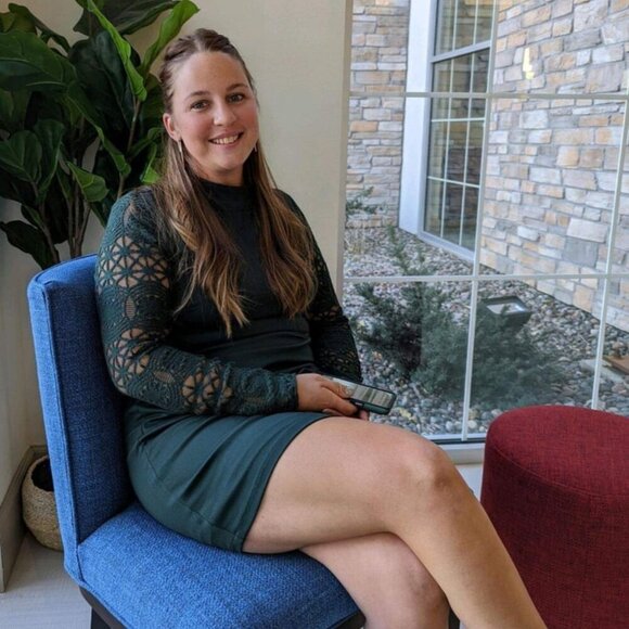 Lulu's Dark Green Mini Dress with Long Sleeve and lace -Size Small - Picture 9 of 9